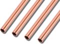 Copper Straws Food Safe Solid Copper Mule Drinking Straws(Set 1 of 4) 8.5inch Straight Cleaning Brush Included. 