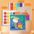 GC Creative Mosaic Puzzle Kid Toy Mushroom Nails Pegboard 3D Jigsaw Toys Puzzle Game Early Learning Educational Toys For Boys Girls.