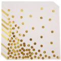 Gold Dot Cocktail Napkins (50 Pack)3-Ply Paper Napkins with Gold Foil Polka Dots Perfect for Birthday Party, Baby Shower, Bridal Shower, Holiday Celebration & Wedding.