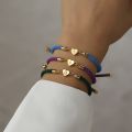 2023 Hot Stainless Steel Heart Rope Charm Bracelets Women Colorful Adjustable A-Z Letter Bracelet For Women Jewelry Gift.