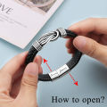 To My Son To My Grandson Bracelet Love You Forever Braided Leather Knot Bracelet Stainless Steel Magnetic Clasp Jewelry Gift.