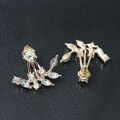 New Crystal Front Back Double Sided Stud Earring For Women Fashion Ear Cuff Piercing Earring Gift. 