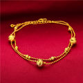 Japanese and Korean fashion Xiaohongshu Douyin same style anklet Vietnamese sand gold plated summer love bell multi-line anklet for women.