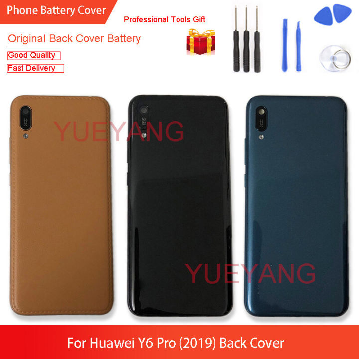 Original NEW For Huawei Y6 Pro 2019 Back Door Case Rear Back Housing Cover With Camera With Lens Mobile Phone Case Full Set Replacenent Repair Parts