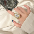 Elegant Women Irregular Pearl Open Rings for Girls Adjustable. 