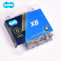 KMC chain X8 mountain road folding bicycle 24 speed chain accessories with missing link Bicycle Chain 6/7 Speed supported. 