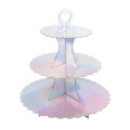 Three-Tiered Lace Paper Cake Stand Birthday Party Supplies Dessert Table Cake Decoration Color Cupcake Plate Stand. 