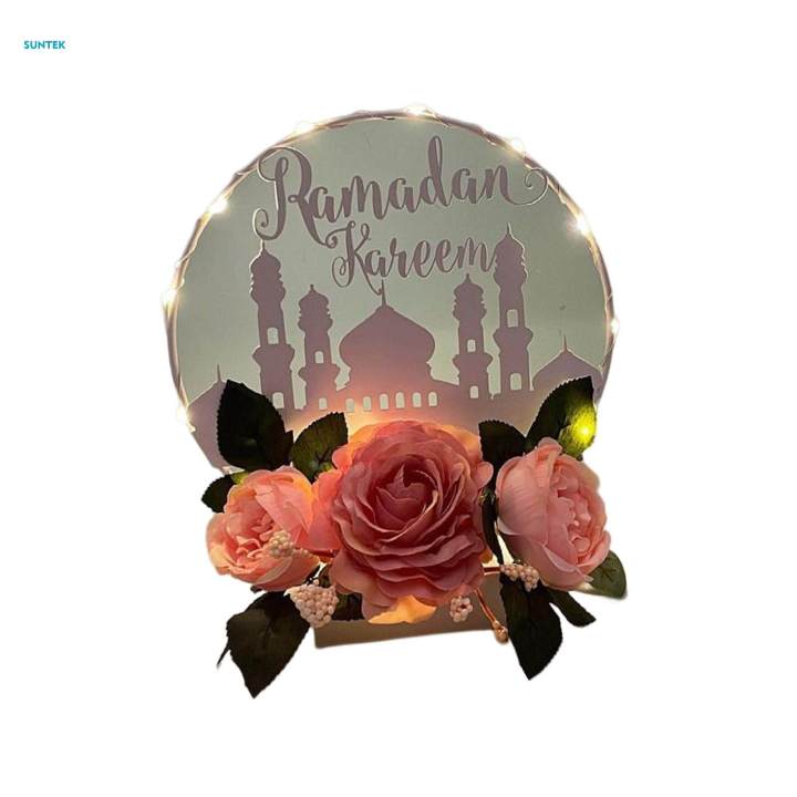 Eid Mubarak Table Decorations Table Centerpiece Ramadan Wreath for Banquet