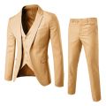 CHAMSGEND Groomsmen Male Three-piece Full Men's Suit Pant Sets Casual Wedding Party Nightclub Slim Fit Black Blazer For Men. 