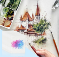Watercolor paper cold press 16 sheets 160gsm hand made paper 7.25X11 inch.