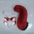 Wolf Ears and Tail Set Costume Accessories with Adjustable Belt Gift Fancy Dress Headpiece.