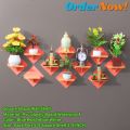 Square shape Wall Shelf self adhesive punch free Wall décor (10/5 pcs 1 set stand ).