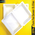 12 Pieces 8 X 6 Inch Disposable Lunch Box Plastic Food Take Out Container - Tiffin Box For Office. 