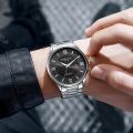 CHRONOS Men's Business Leisure Quartz Watch Minimalist Fashion Calendar Analog Stainless Steel Wrist Watch.