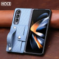 HOCE Weave Pattern Phone Case For Samsung Galaxy Z Fold6 Z Fold 5 Z Fold 4 Fold 3 With Card Slot Bag Holder Stand Cases Fold5 6 Fold4 Fold3 Luxury Business Protective Cover. 