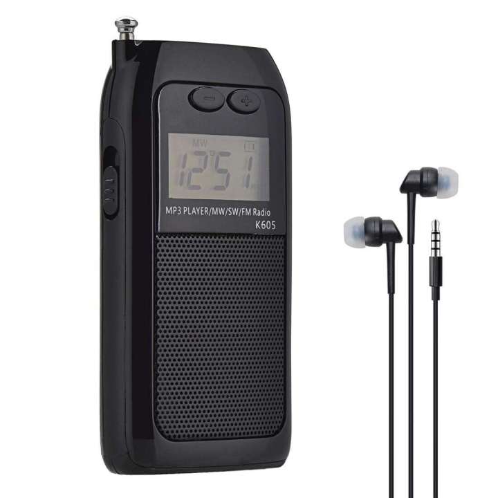 Mini MP3 playback FM MW SW full band radio black radio, recorder