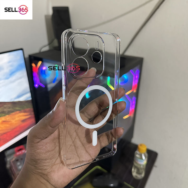 Xiaomi%20Redmi%20Note%2014%204G%20Berlia%20Transparent%20Magnatic%20Magsafe%20Anti%20Yellow%20Clear%20Protective%20Phone%20Case%20Back%20Cover%20-%20Image%202