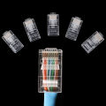 Crystal Metal CAT5e RJ45 Connector 8P8C Modular Ethernet Cable RJ 45 Ends Ethernet Cable Crimp Connectors UTP Network Plug. 
