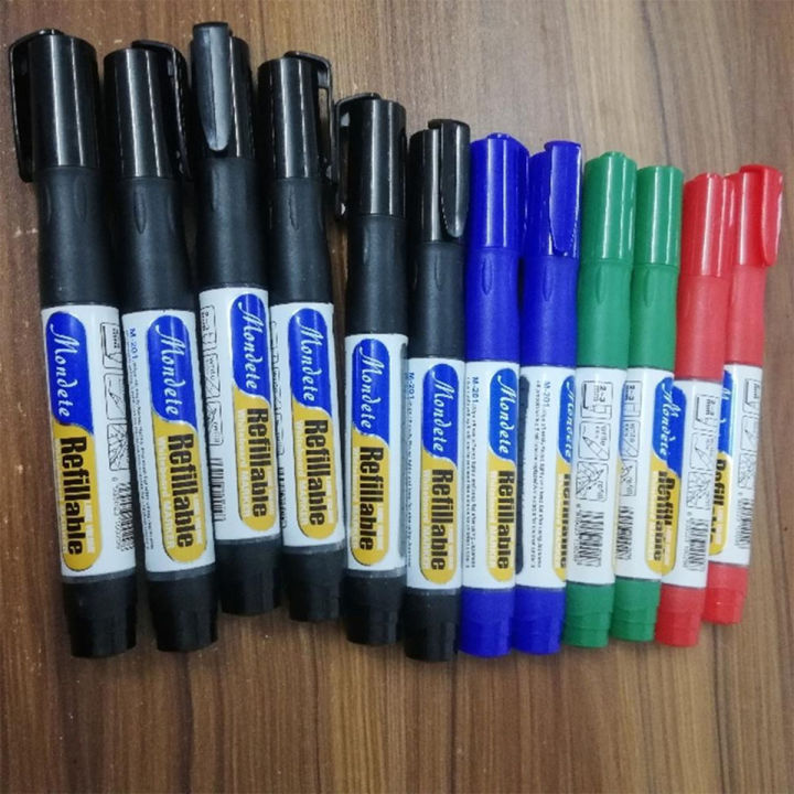 White Board Refillable Marker 6 pcs (3 Black, 1 Red, 1 Blue, 1 Green)
