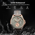 LouisWill Men's Watch True Leather Strap Watch Fashion Waterproof Watch Wrist Watch Luminous Pointer Function Watches Calendar Window Design 5 AMT Waterproof Watch For Men. 