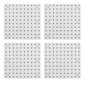 peg board-4 x pegboards
16 x mounting kits (16 screws, 16 spacers, 16 washers)-White. 