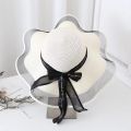 Floppy Foldable Ladies Women Straw Beach Sun Hat Ladies Summer Travel Wide Brim Caps.