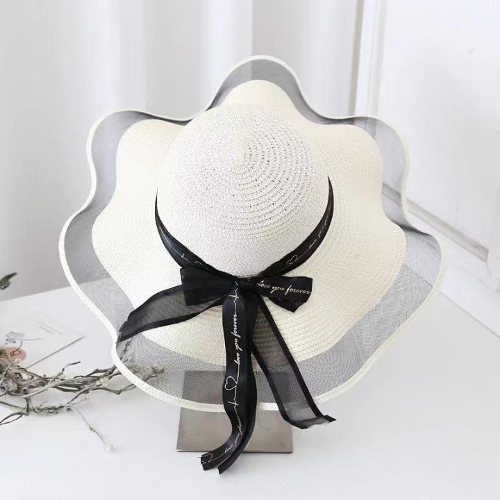 Floppy%20Foldable%20Ladies%20Women%20Straw%20Beach%20Sun%20Hat%20Ladies%20Summer%20Travel%20Wide%20Brim%20Caps%20-%20Image%202