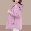 5XL Windbreaker Women Jacket Sun Protection Coat Long Sleeve Hooded Thin Jackets New Female Outerwear Zipper Loose Summer Coats. 