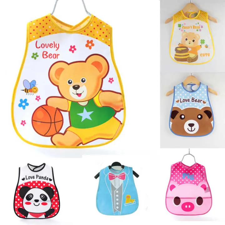 Cartoon%20Faced%20Plastic%20Waterproof%20Bibs%20for%20Baby%20-%201%20PCS%20-%20Image%203