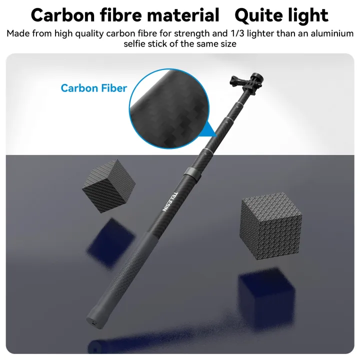TELESIN%201.2M%20Extendable%20Carbon%20Fiber%20Selfie%20Stick%20Monopod%20For%20GoPro%20Insta360%20Osmo%20Action%20DJI%20Action%20Camera%20-%20Image%204