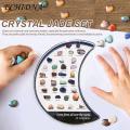 Natural Stone Collection Box 32-piece Assorted Faux Gemstone Kit Moon Shape Natural Stone Box Educational Mineral Learning Display Perfect Gift for Stone Collectors Natural Stone Storage Box. 