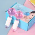 2pcs/box Facial Massager Ice Roller Crystal Face Roller Ball Ice Globes Sticks Face Neck Eye Massager Beauty Skin Care Tools. 