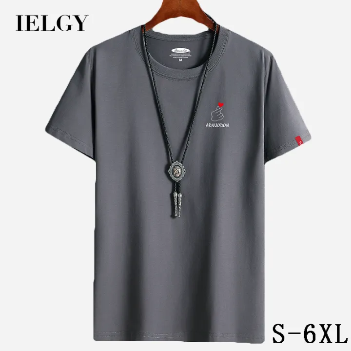 IELGY%20Men's%20short-sleeved%20t-shirt%20summer%20cotton%20simple%20wild%20compassionate%20large%20size%20loose%20shirt%20bottoming%20shirt%20-%20Image%203