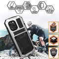 For iPhone 13 Pro Max R-JUST Shockproof Waterproof Dust-proof Metal + Silicone Protective Case with Holder. 