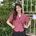 26 French Graceful Suit Jacket Women's Summer 2022 New Design Sense Niche Casual Short Suit Top Fashion.