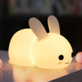 Colorful Silicone Rabbit Night Light Cute Rabbit LED Night Light USB rechargeable Animal Rabbit Silicone Soft Cartoon Baby Lamp for Children Gift. 