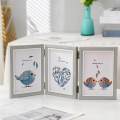 Folding Photo Frame Decorative Hinged Photo Frame for Entrance Desk Table Triple Fold. 