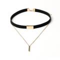 Neaklace for women New Black Velvet Choker Necklace Gold Chain Bar Chokers Chocker Necklace. 