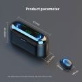 TWS F9 Wireless Earbuds Finger Touch Control Bluetooth 5.0 Earphone Noise Cancellation Music Headset with LED Display Lights Sport Headphones Built Mic. 