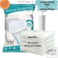 4 Pack Small Vacuum Storage Bags with Hand Pump - Space Saver Solution for Home Organization Size 60x40cm. 