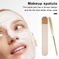 Stainless Steel Foundation Spatula Stainless Steel Facial Mud Blending Spatula with Heart Shape Beauty Board Makeup Tools for Women Gel Polish Applicator.
