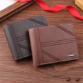 PU Men's wallet 12*1.5*9.5cm Short wallet Youth wallet for use Travel Business Gift Casual.
