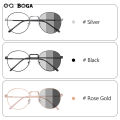 OQ BOGA 6 Styles Proof Radiation Anti UV Photochromic Metal Sunglasses Men Women Outdoor Decorate Anti Blue Light Oval Full Rim Computer Eyeglasses. 