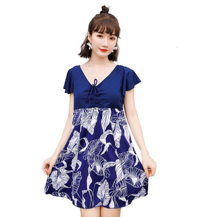 Swimsuit%20ladies%20plus%20size%20conservative%20one-piece%20skirt%20style%20middle-aged%20mom%20covering%20flesh%20thin%20flat%20corner%20beach%20vacation%20slightly%20chubby%20swimsuit%20-%20Image%202