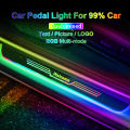 Led Car Threshold Customizable Logo Text Rgb Welcome Pedal Door Opening Sensor Buttons Can Control The Color.