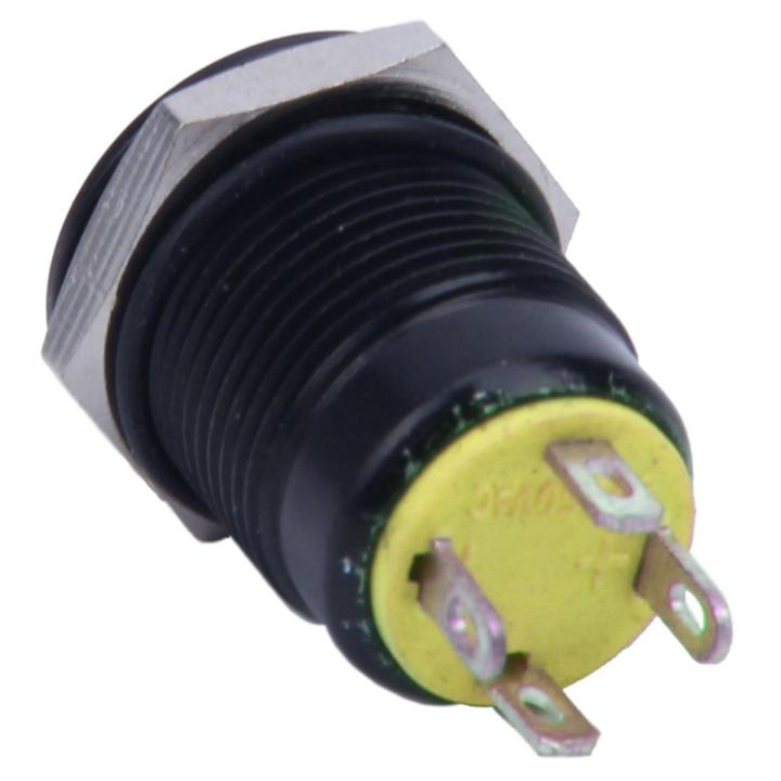 12V 2A 9.5mm LED Metal Cap Power Momentary Push Button Switch, Yellow ...