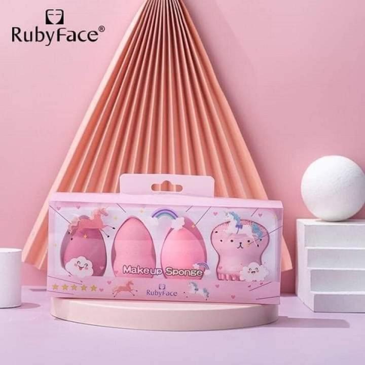Ruby Face 4 in 1 Makeup Set Sponge Brush & Puff