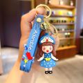Creative cartoon jingle cat boy girl pendant blue fat doll cute keychain accessories couple gift wholesale. 