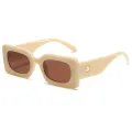 3316 Retro Thick Square Brown Glasses UV Protection Sunglasses. 