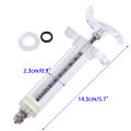 20ml Animal Nylon Syringe for Cow Poultry Chicken Cattle Sheep injector and Bird Hand Feeding Transparent Syringes Vet Tools Reusable Veterinary Stainless Steel Syringe Hypodermic.
